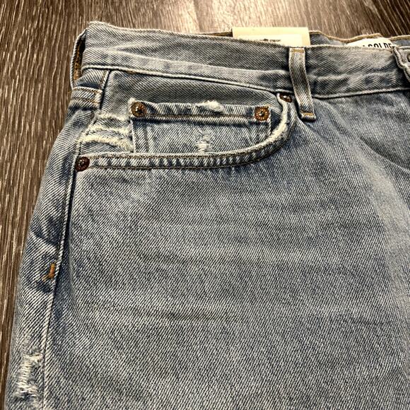 NWT AGOLDE Lana Mid Rise Vintage Straight Jeans Riptide Size 33 Light Blue Denim - Picture 15 of 16